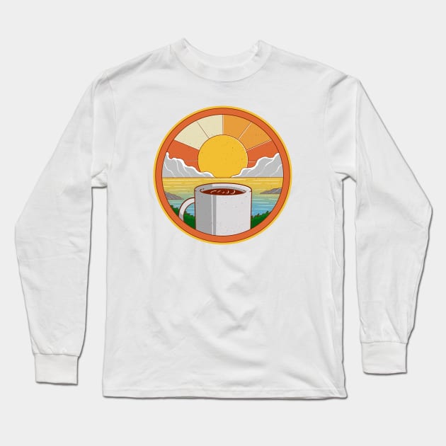 Coffee And Nature Long Sleeve T-Shirt by Artthree Studio